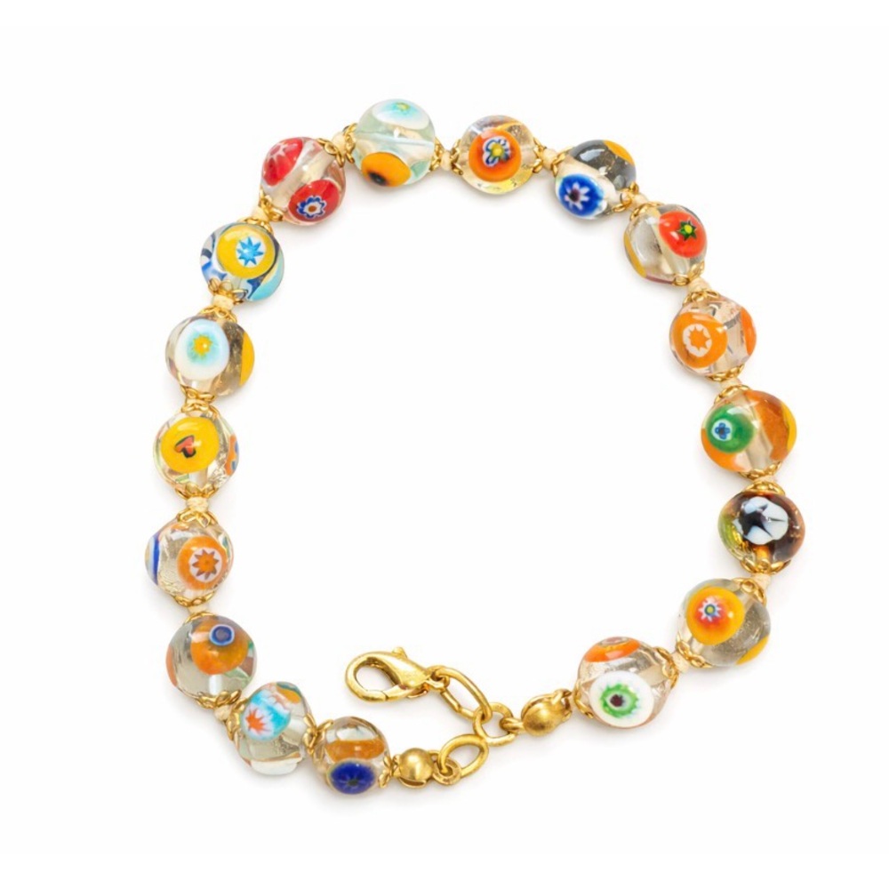 Vintage Murano Glass Millefiori Mosaic Bracelet